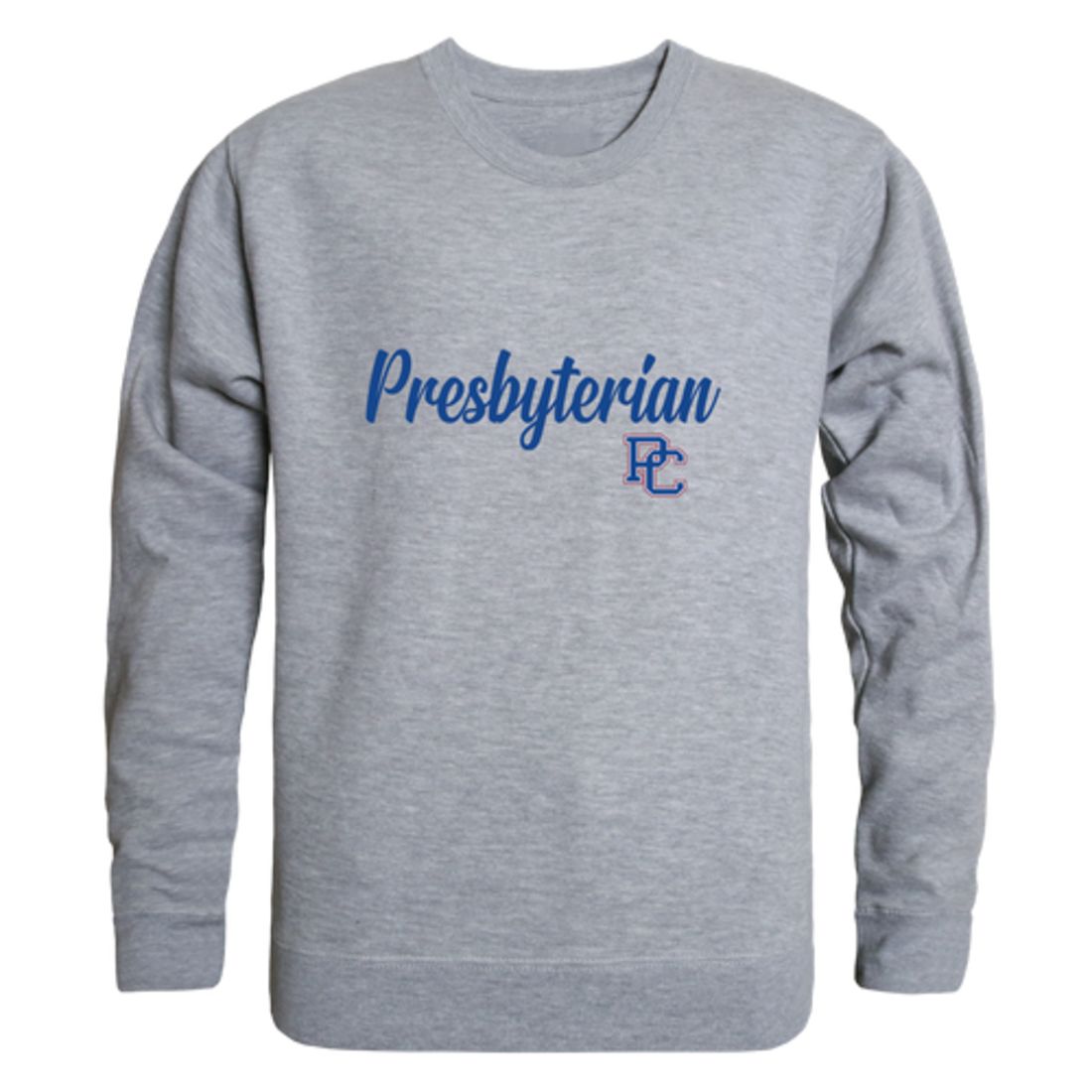 Presbyterian-College-Blue-Hose-Script-Fleece-Crewneck-Pullover-Sweatshirt