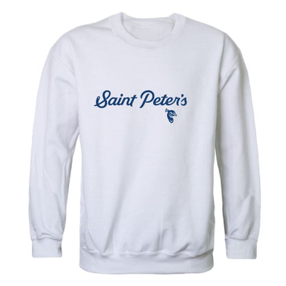 Saint-Peter's-University-Peacocks-Script-Fleece-Crewneck-Pullover-Sweatshirt