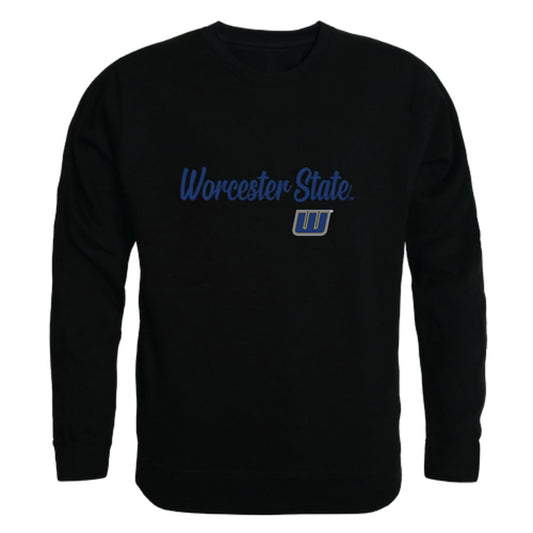 Worcester-State-University-Lancers-Script-Fleece-Crewneck-Pullover-Sweatshirt