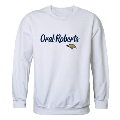 Oral-Roberts-University-Golden-Eagles-Script-Fleece-Crewneck-Pullover-Sweatshirt