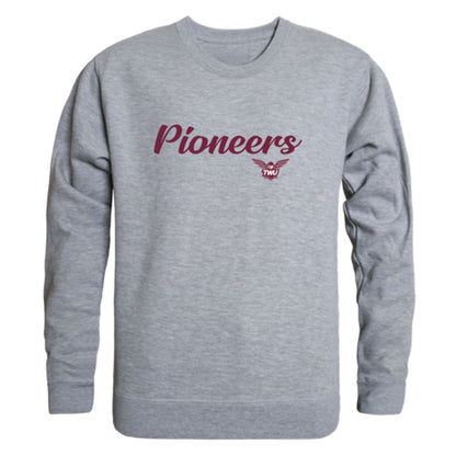 Texas-Woman's-University-Pioneers-Script-Fleece-Crewneck-Pullover-Sweatshirt