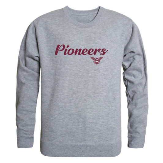 Texas-Woman's-University-Pioneers-Script-Fleece-Crewneck-Pullover-Sweatshirt