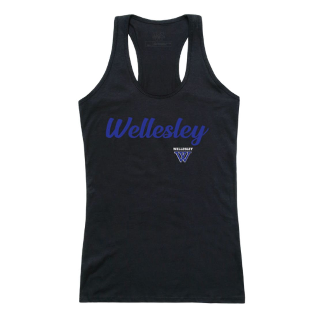 Wellesley College Blue Womens Script Tank Top