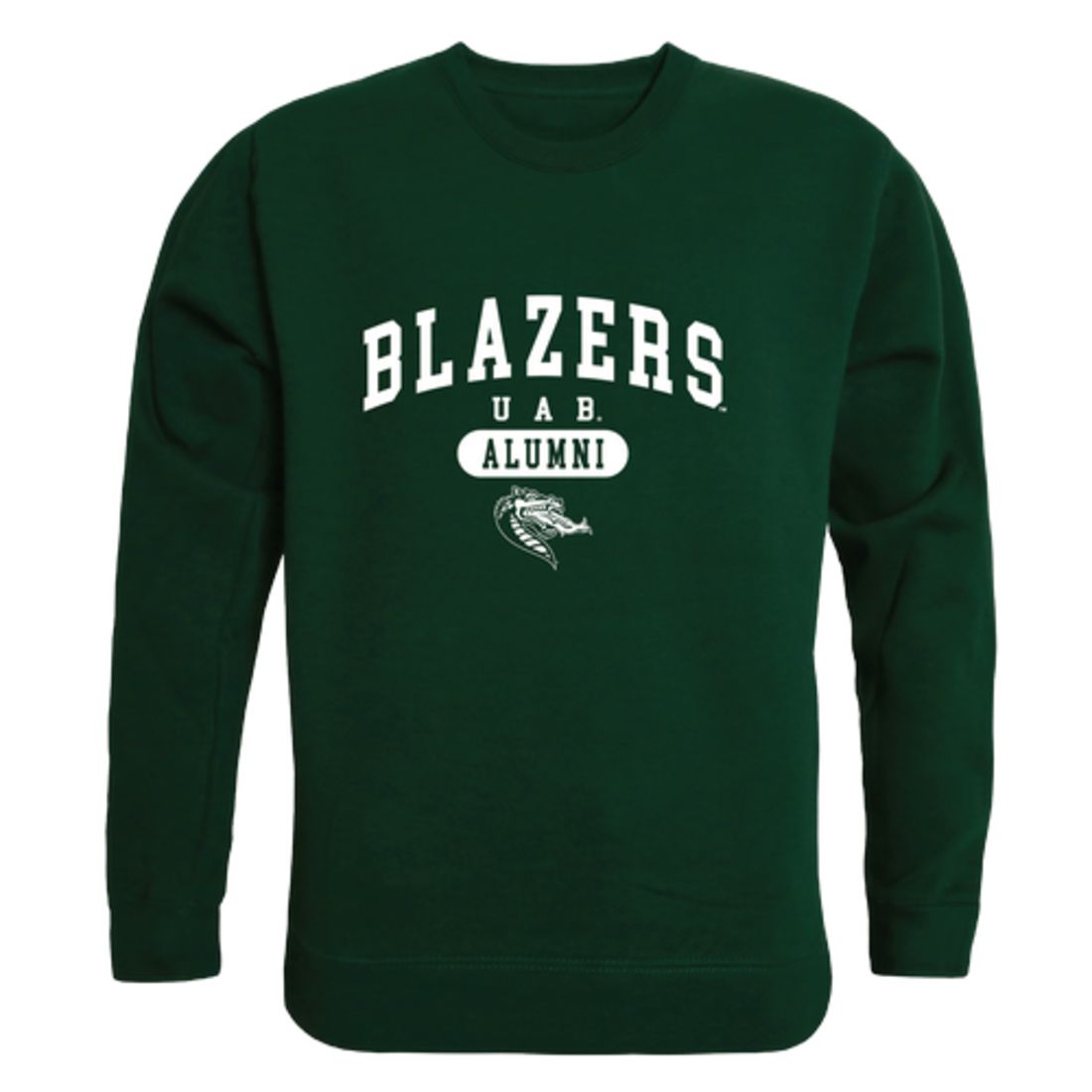 UAB University of Alabama at Birmingham Blazer Alumni Fleece Crewneck Pullover Sweatshirt Forest-Campus-Wardrobe