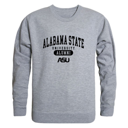 ASU Alabama State University Hornets Alumni Fleece Crewneck Pullover Sweatshirt Heather Charcoal-Campus-Wardrobe