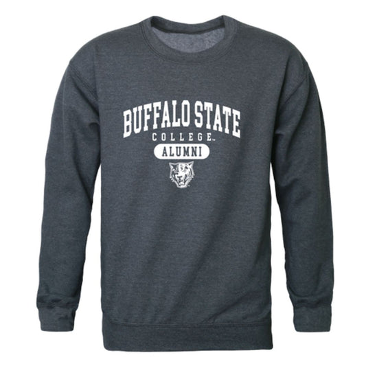 SUNY Buffalo State College Bengals Alumni Fleece Crewneck Pullover Sweatshirt Heather Charcoal-Campus-Wardrobe