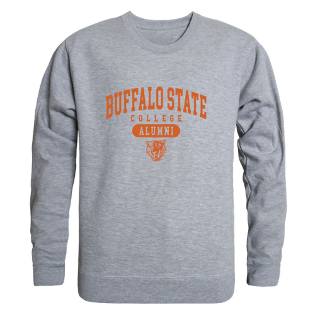 SUNY Buffalo State College Bengals Alumni Fleece Crewneck Pullover Sweatshirt Heather Charcoal-Campus-Wardrobe