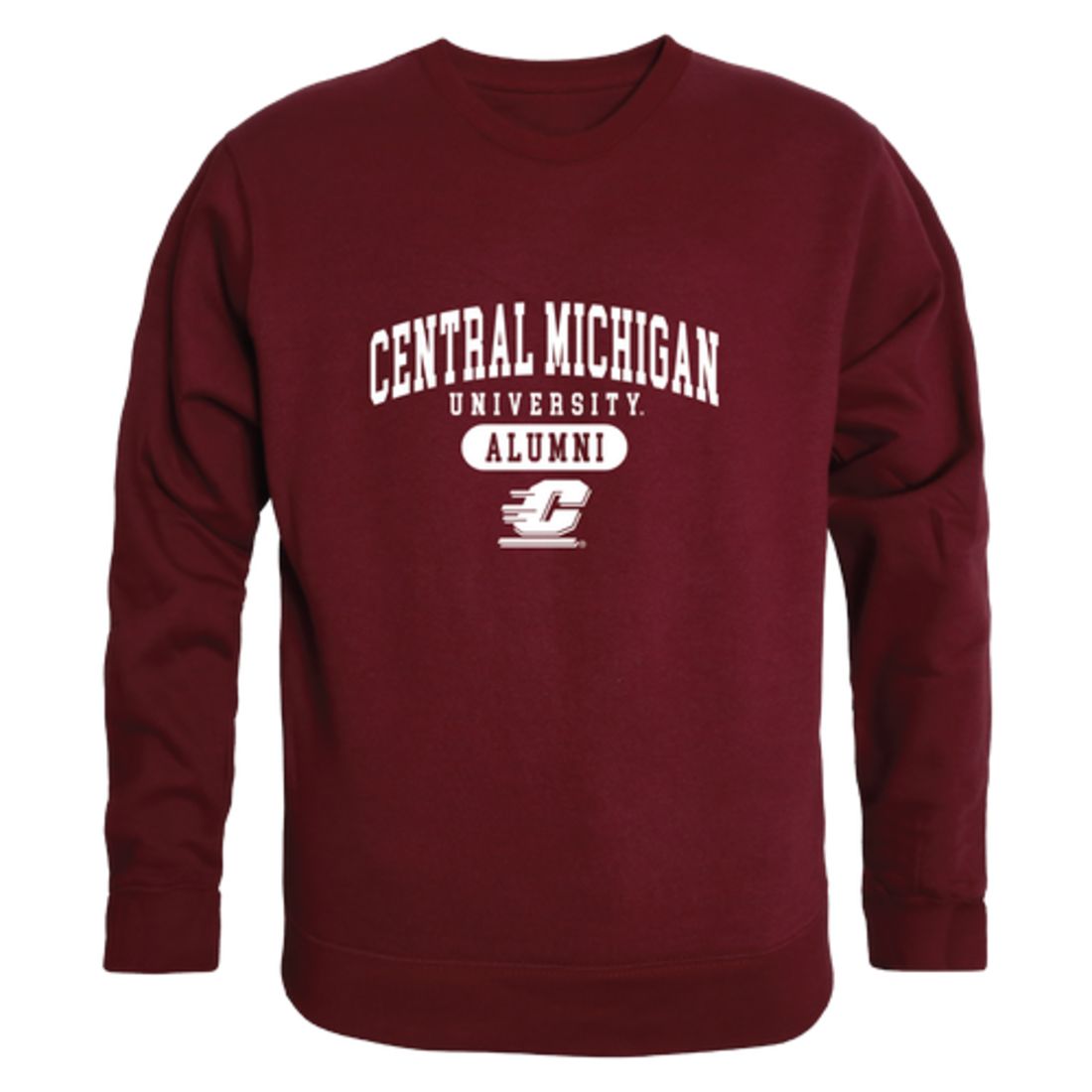 CMU Central Michigan University Chippewas Alumni Fleece Crewneck Pullover Sweatshirt Heather Gray-Campus-Wardrobe