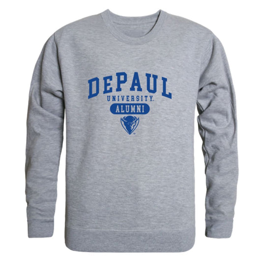 DePaul University Blue Demons Alumni Fleece Crewneck Pullover Sweatshirt Heather Gray-Campus-Wardrobe