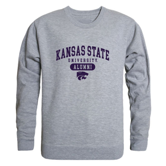 Mouseover Image, KSU Kansas State University Wildcats Alumni Fleece Crewneck Pullover Sweatshirt Heather Charcoal-Campus-Wardrobe