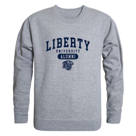Liberty University Flames Alumni Fleece Crewneck Pullover Sweatshirt Heather Gray-Campus-Wardrobe