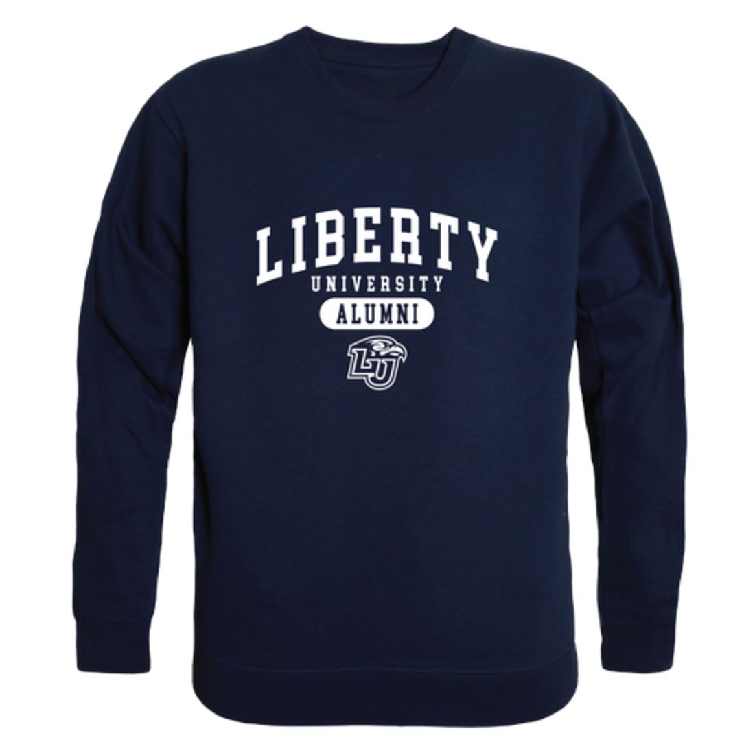 Liberty University Flames Alumni Fleece Crewneck Pullover Sweatshirt Heather Gray-Campus-Wardrobe