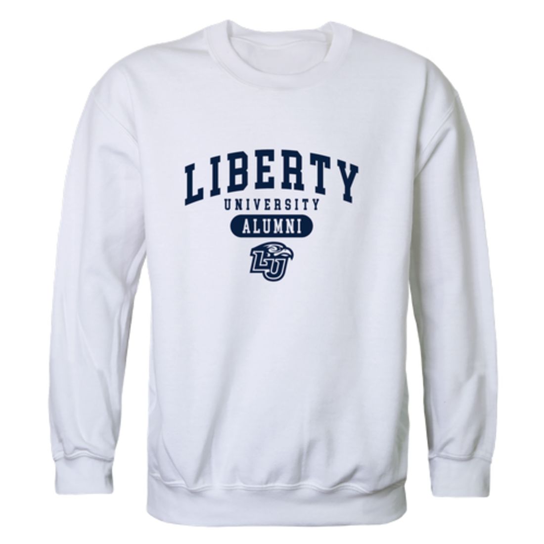 Liberty University Flames Alumni Fleece Crewneck Pullover Sweatshirt Heather Gray-Campus-Wardrobe