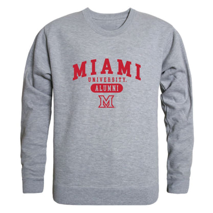 Miami University RedHawks Alumni Fleece Crewneck Pullover Sweatshirt Heather Gray-Campus-Wardrobe