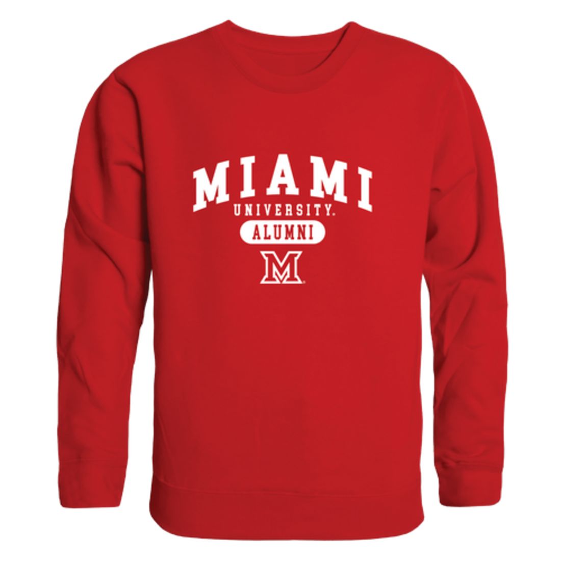 Miami University RedHawks Alumni Fleece Crewneck Pullover Sweatshirt Heather Gray-Campus-Wardrobe