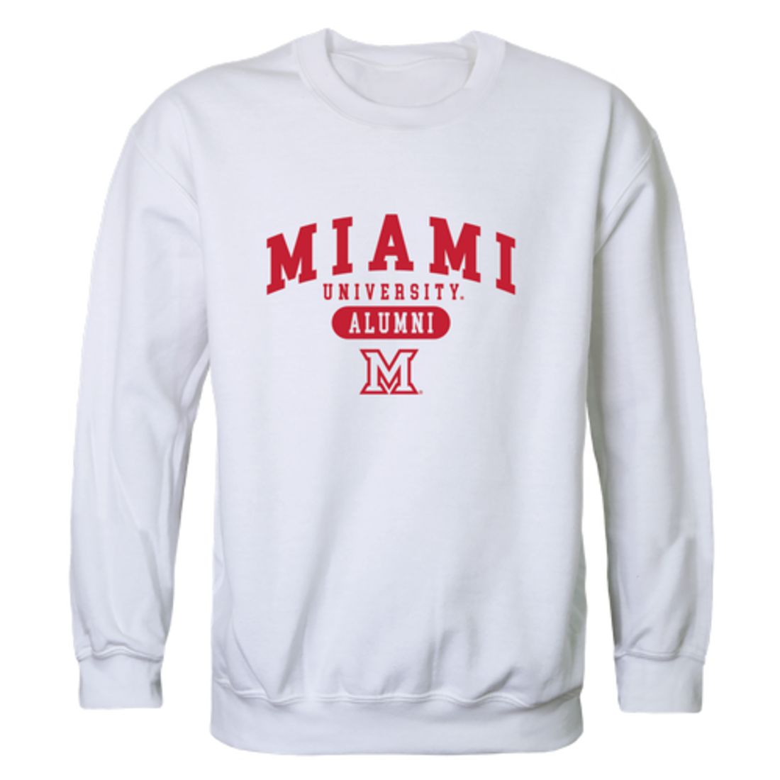 Miami University RedHawks Alumni Fleece Crewneck Pullover Sweatshirt Heather Gray-Campus-Wardrobe