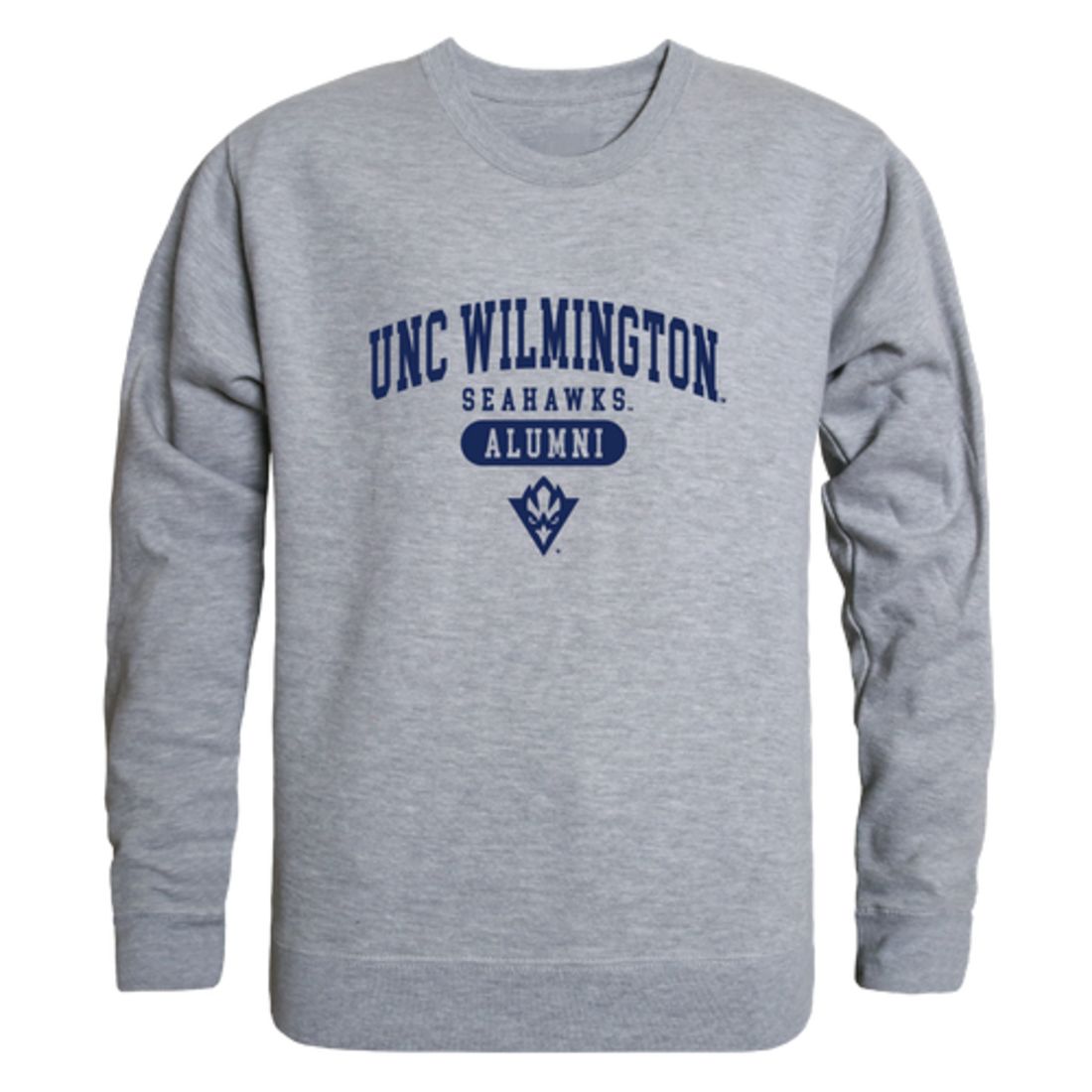 UNCW University of North Carolina Wilmington Seahawks Alumni Fleece Crewneck Pullover Sweatshirt Heather Gray-Campus-Wardrobe