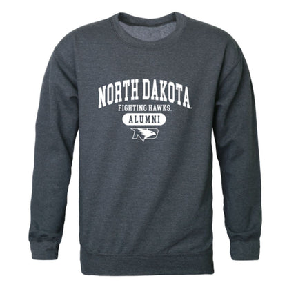 UND University of North Dakota Fighting Hawks Alumni Fleece Crewneck Pullover Sweatshirt Heather Charcoal-Campus-Wardrobe
