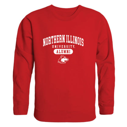 NIU Northern Illinois University Huskies Alumni Fleece Crewneck Pullover Sweatshirt Heather Gray-Campus-Wardrobe