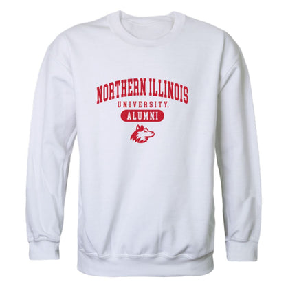 NIU Northern Illinois University Huskies Alumni Fleece Crewneck Pullover Sweatshirt Heather Gray-Campus-Wardrobe