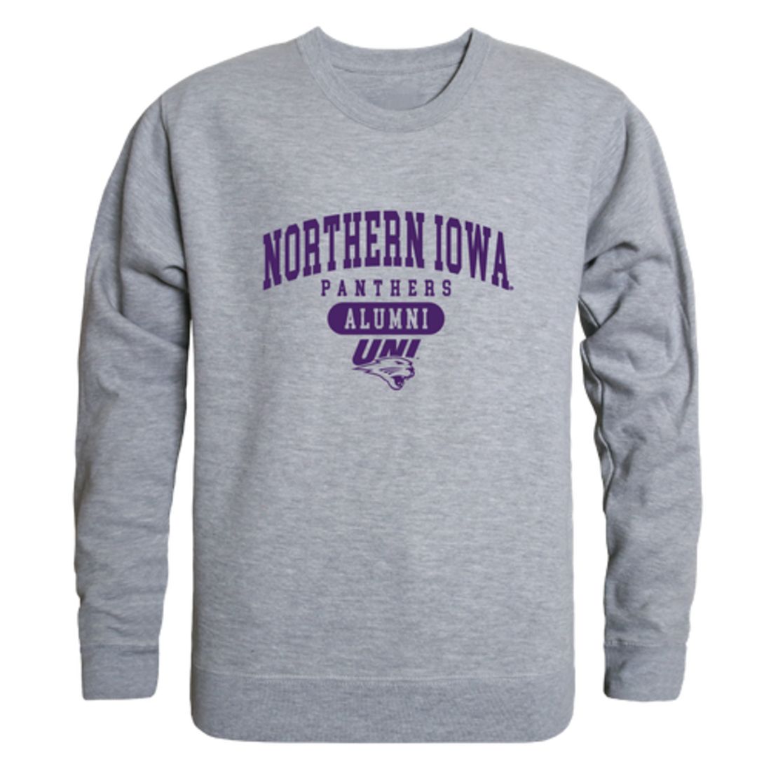 University of Northern Iowa Panthers Alumni Fleece Crewneck Pullover Sweatshirt Heather Charcoal-Campus-Wardrobe