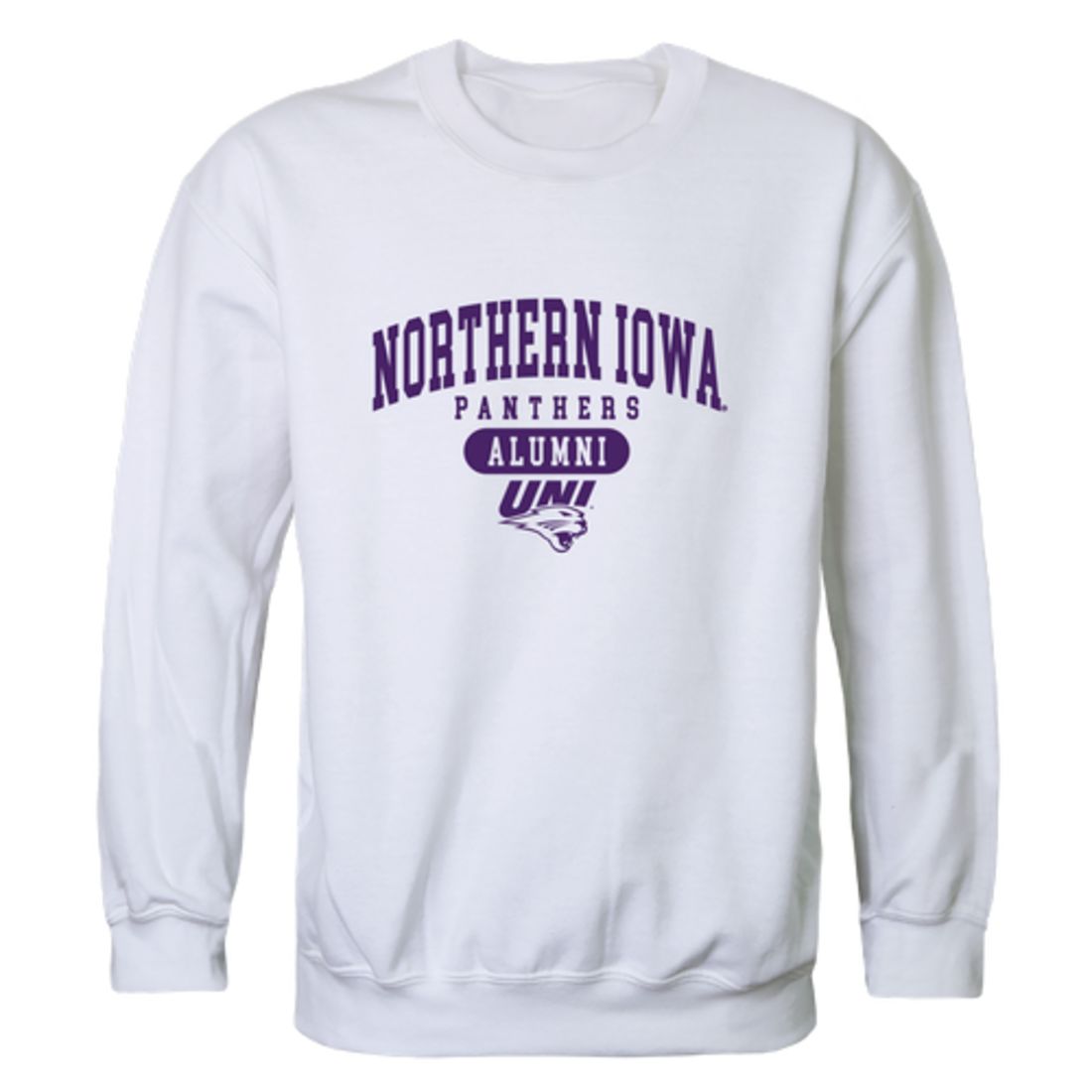 University of Northern Iowa Panthers Alumni Fleece Crewneck Pullover Sweatshirt Heather Charcoal-Campus-Wardrobe