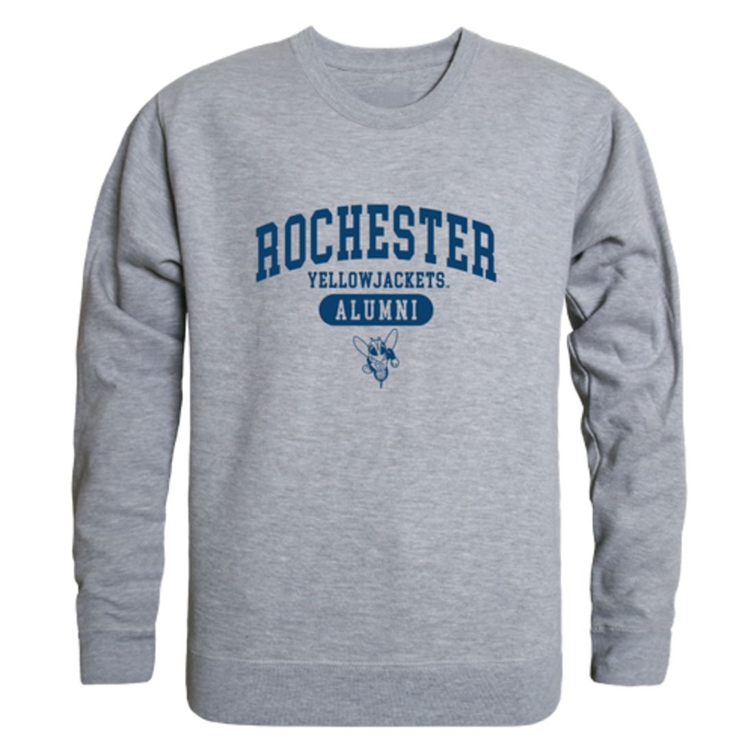 University of Rochester Yellowjackets Alumni Fleece Crewneck Pullover Sweatshirt Heather Gray-Campus-Wardrobe