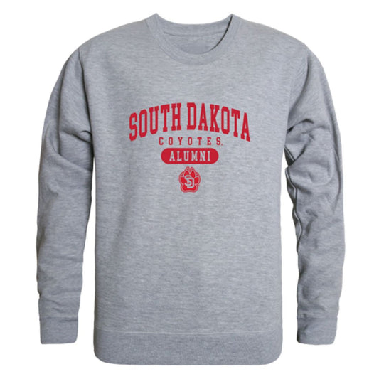 USD University of South Dakota Coyotes Alumni Fleece Crewneck Pullover Sweatshirt Heather Gray-Campus-Wardrobe