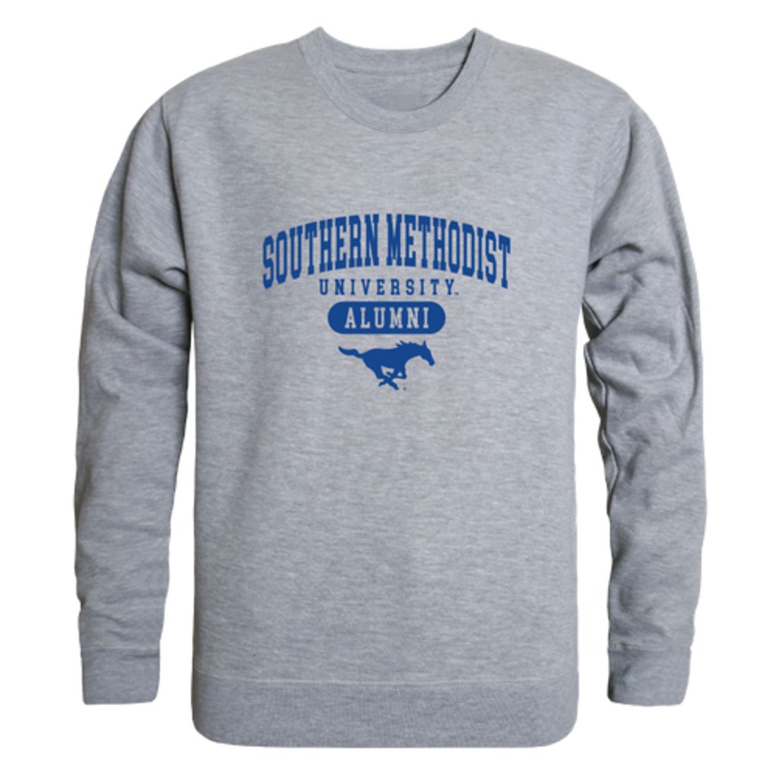 SMU Southern Methodist University Mustangs Alumni Fleece Crewneck Pullover Sweatshirt Heather Gray-Campus-Wardrobe