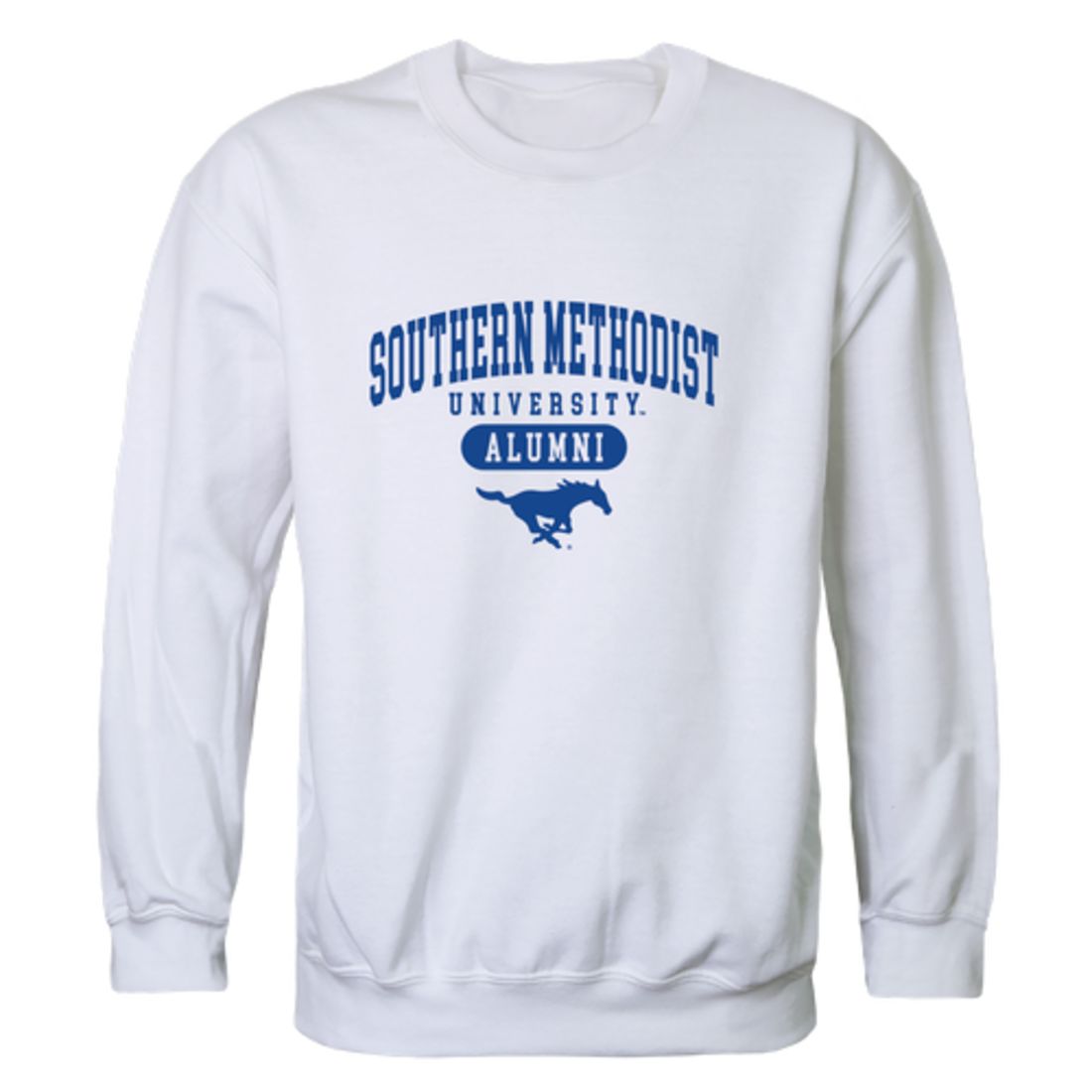 SMU Southern Methodist University Mustangs Alumni Fleece Crewneck Pullover Sweatshirt Heather Gray-Campus-Wardrobe