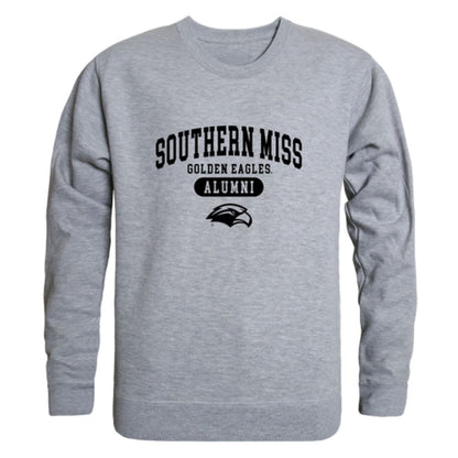 USM University of Southern Mississippi Golden Eagles Alumni Fleece Crewneck Pullover Sweatshirt Heather Charcoal-Campus-Wardrobe