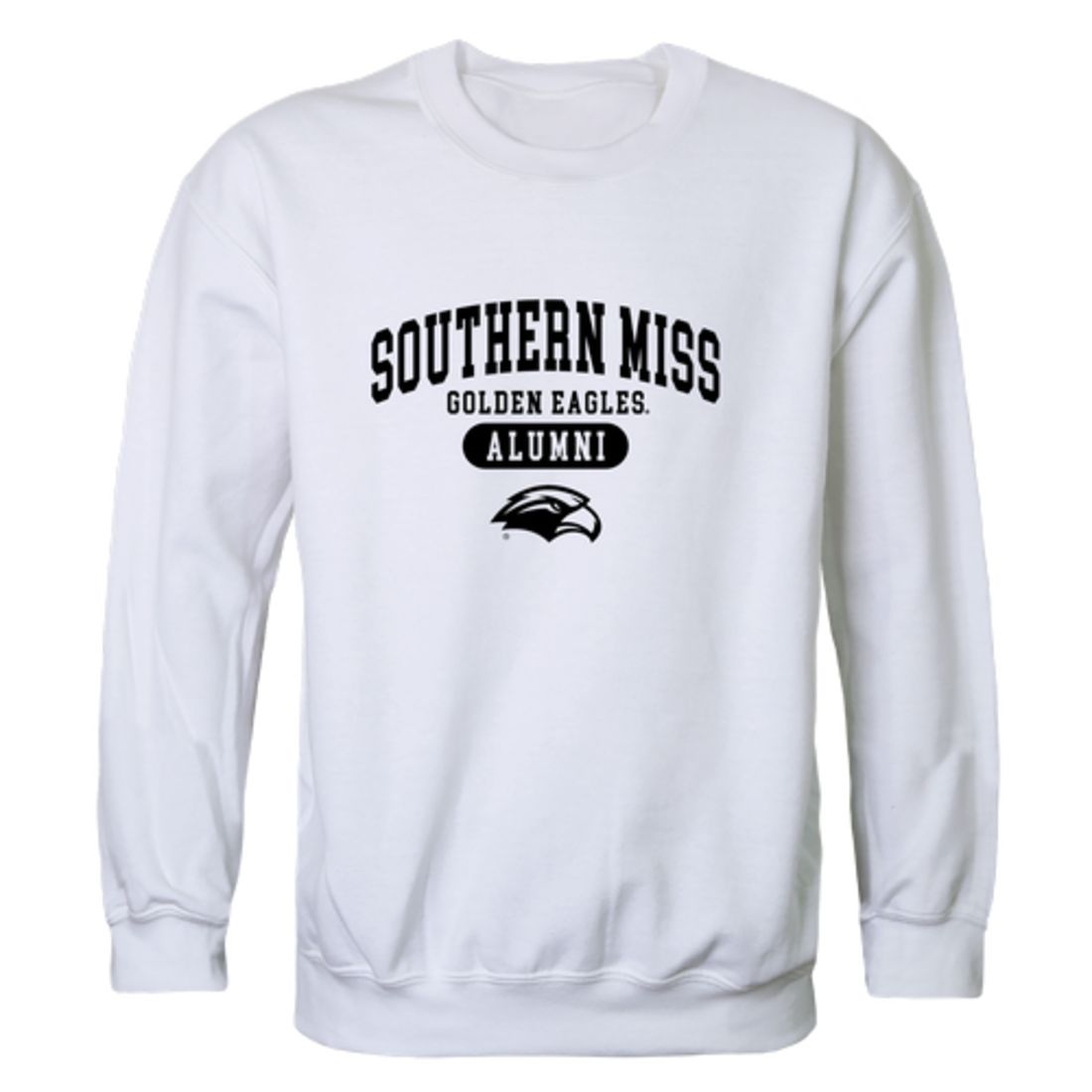 USM University of Southern Mississippi Golden Eagles Alumni Fleece Crewneck Pullover Sweatshirt Heather Charcoal-Campus-Wardrobe