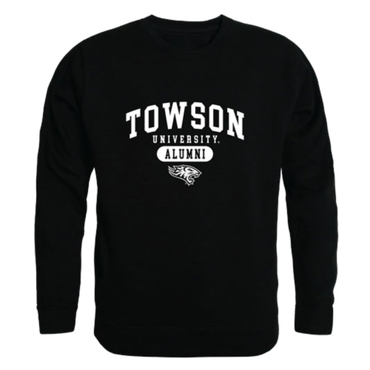 TU Towson University Tigers Alumni Fleece Crewneck Pullover Sweatshirt Black-Campus-Wardrobe