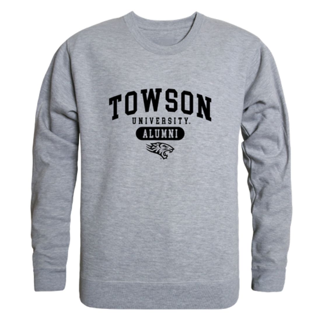 TU Towson University Tigers Alumni Fleece Crewneck Pullover Sweatshirt Black-Campus-Wardrobe