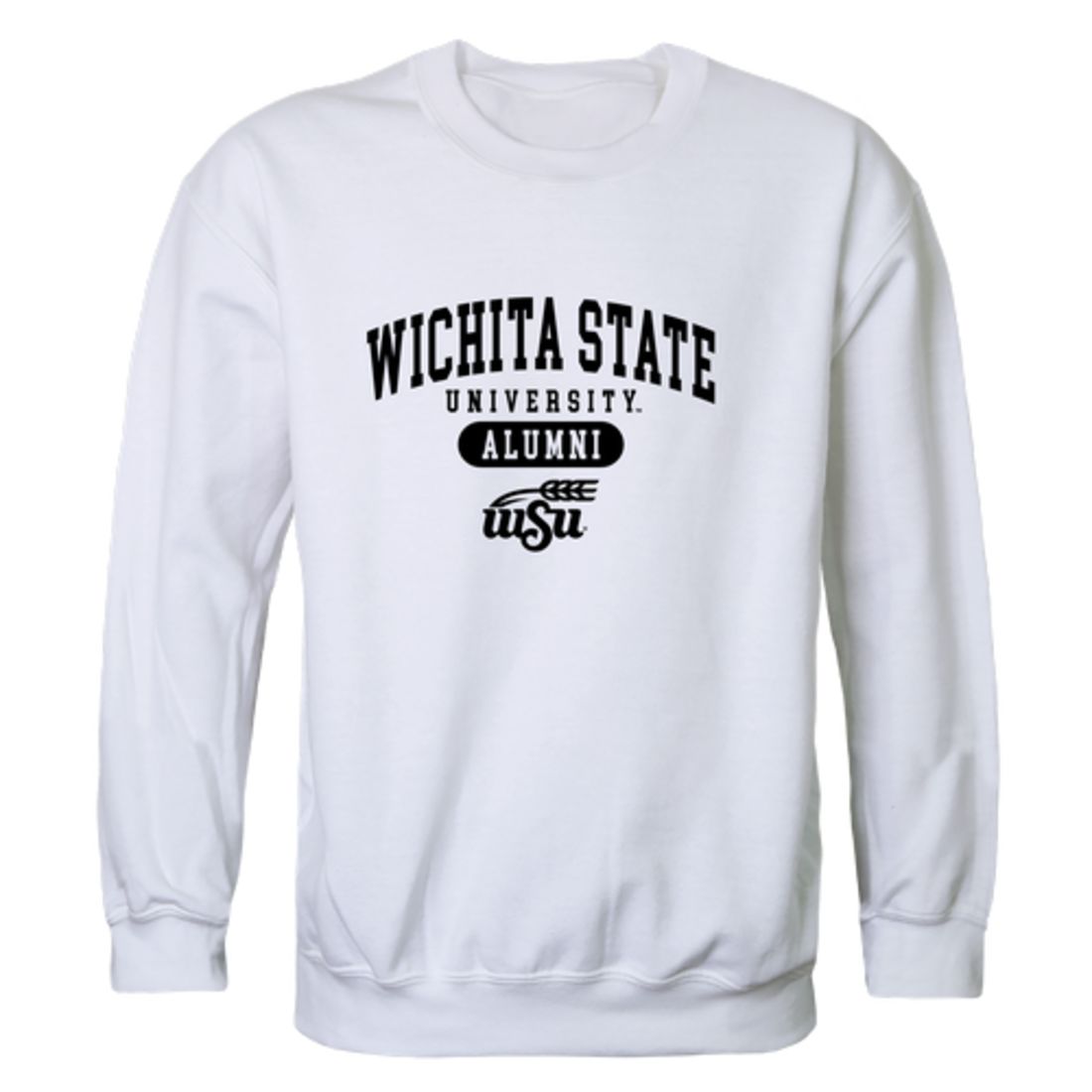 WSU Wichita State University Shockers Alumni Fleece Crewneck Pullover Sweatshirt Black-Campus-Wardrobe