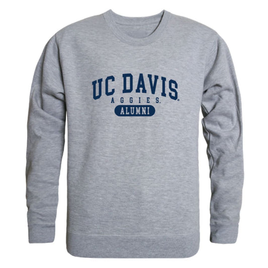 UC Davis University of California Aggies Alumni Fleece Crewneck Pullover Sweatshirt Heather Gray-Campus-Wardrobe