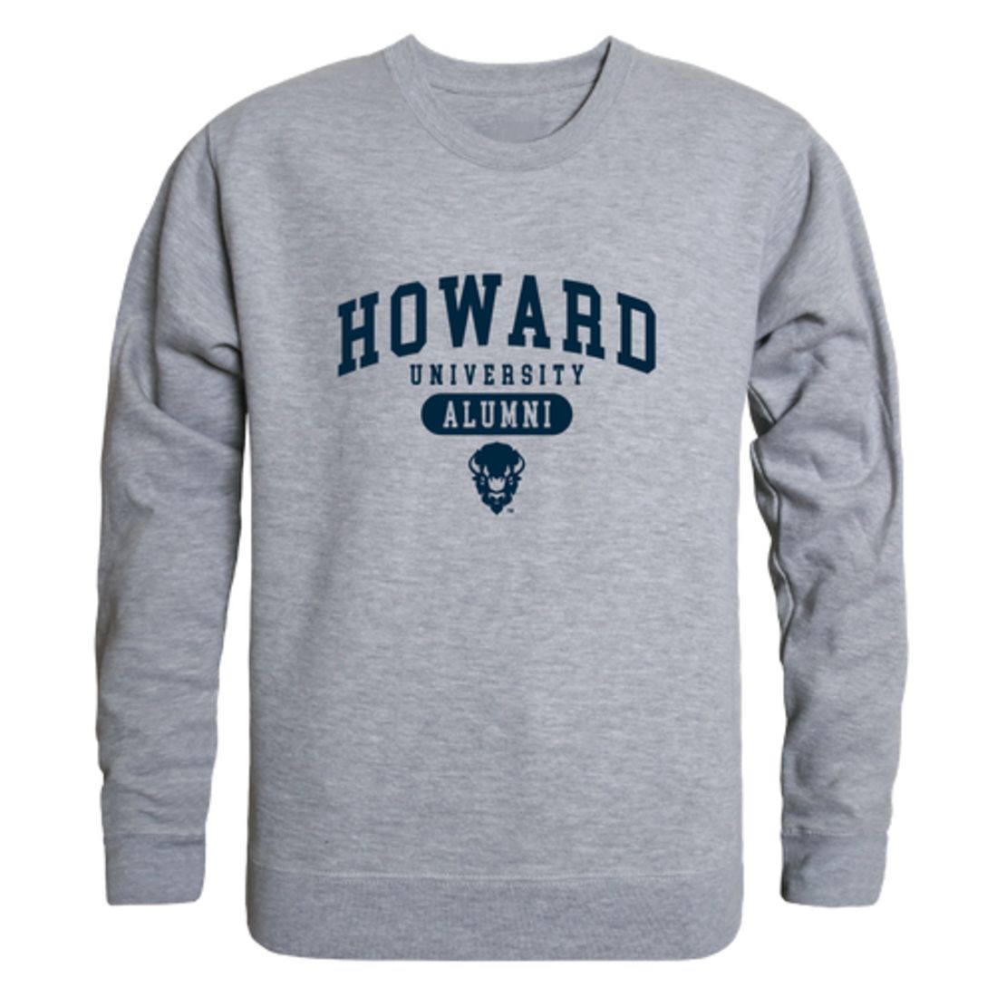 Howard University Bison Alumni Fleece Crewneck Pullover Sweatshirt Heather Gray-Campus-Wardrobe