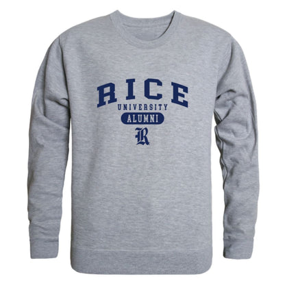 Rice University Owls Alumni Fleece Crewneck Pullover Sweatshirt Heather Gray-Campus-Wardrobe