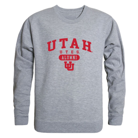 University of Utah Utes Alumni Fleece Crewneck Pullover Sweatshirt Heather Gray-Campus-Wardrobe