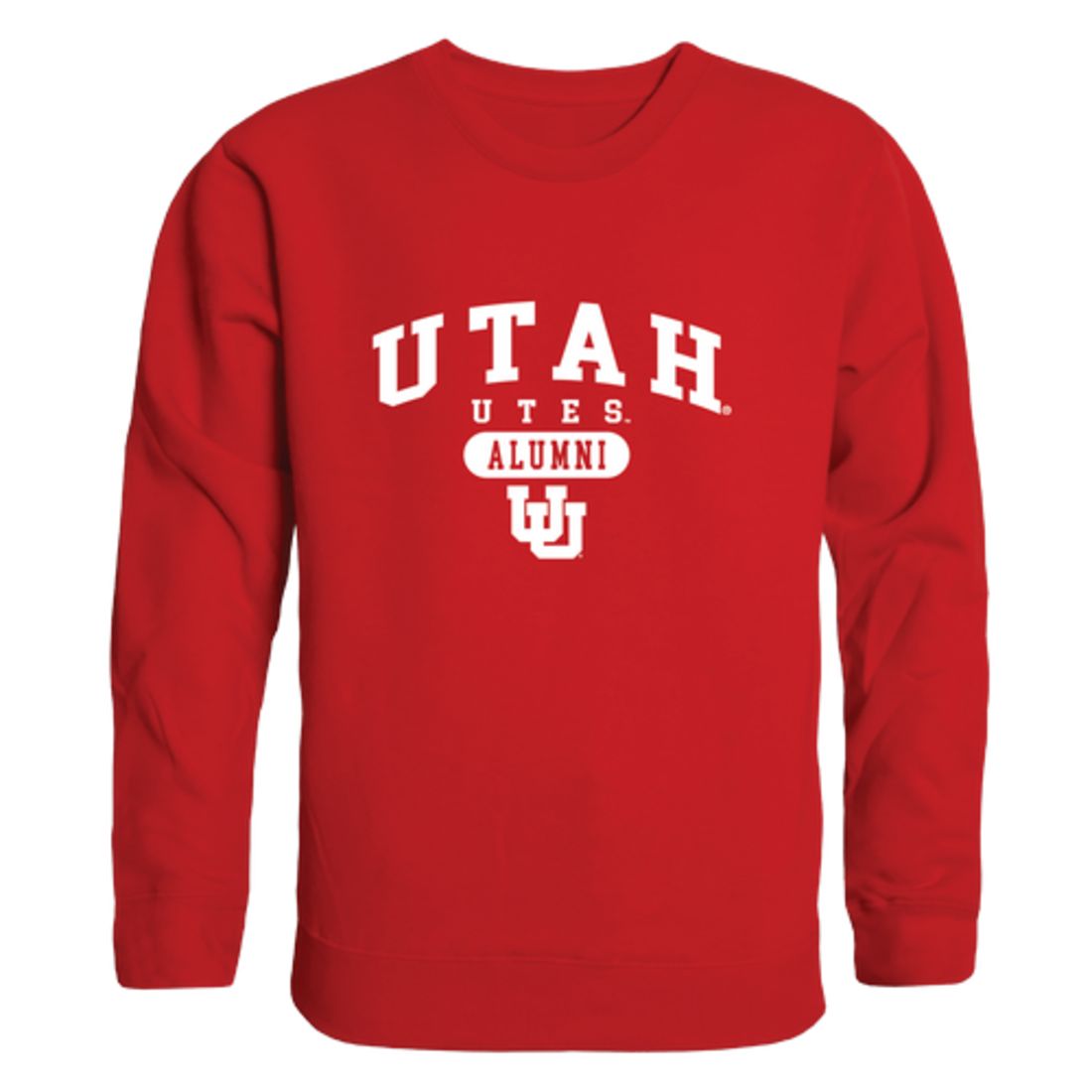 University of Utah Utes Alumni Fleece Crewneck Pullover Sweatshirt Heather Gray-Campus-Wardrobe