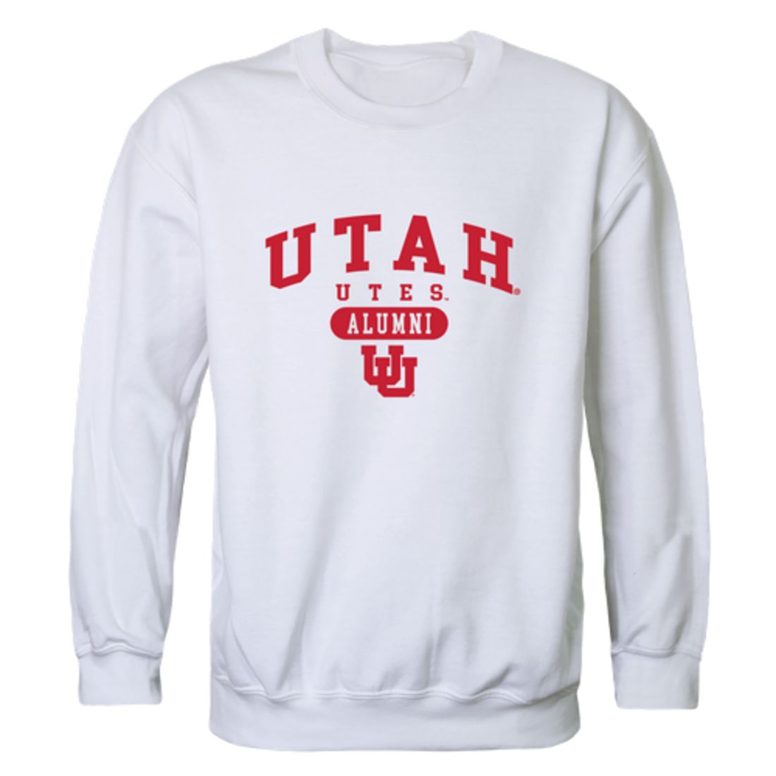 University of Utah Utes Alumni Fleece Crewneck Pullover Sweatshirt Heather Gray-Campus-Wardrobe