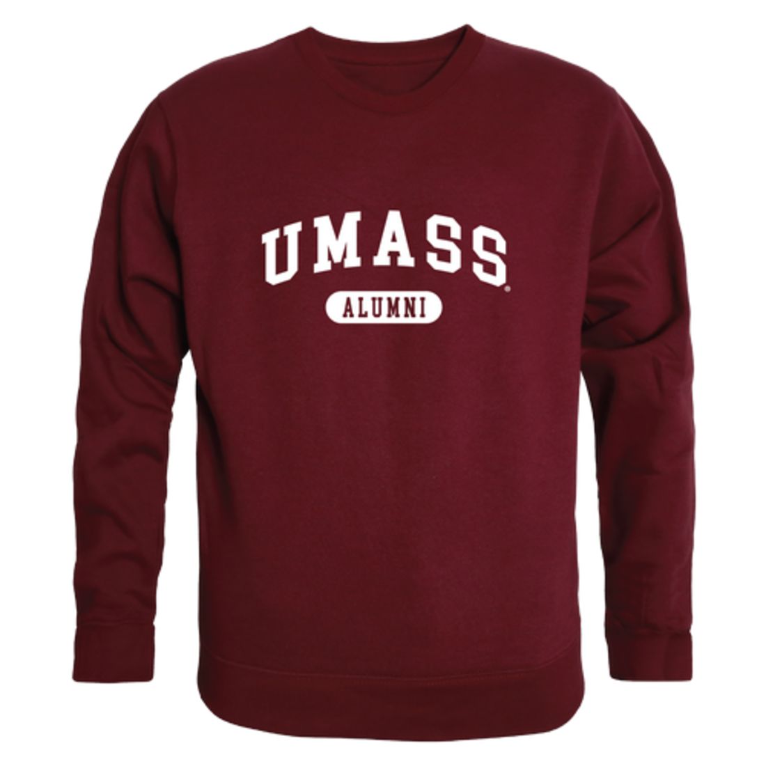 UMASS University of Massachusetts Amherst Minuteman Alumni Fleece Crewneck Pullover Sweatshirt Heather Gray-Campus-Wardrobe