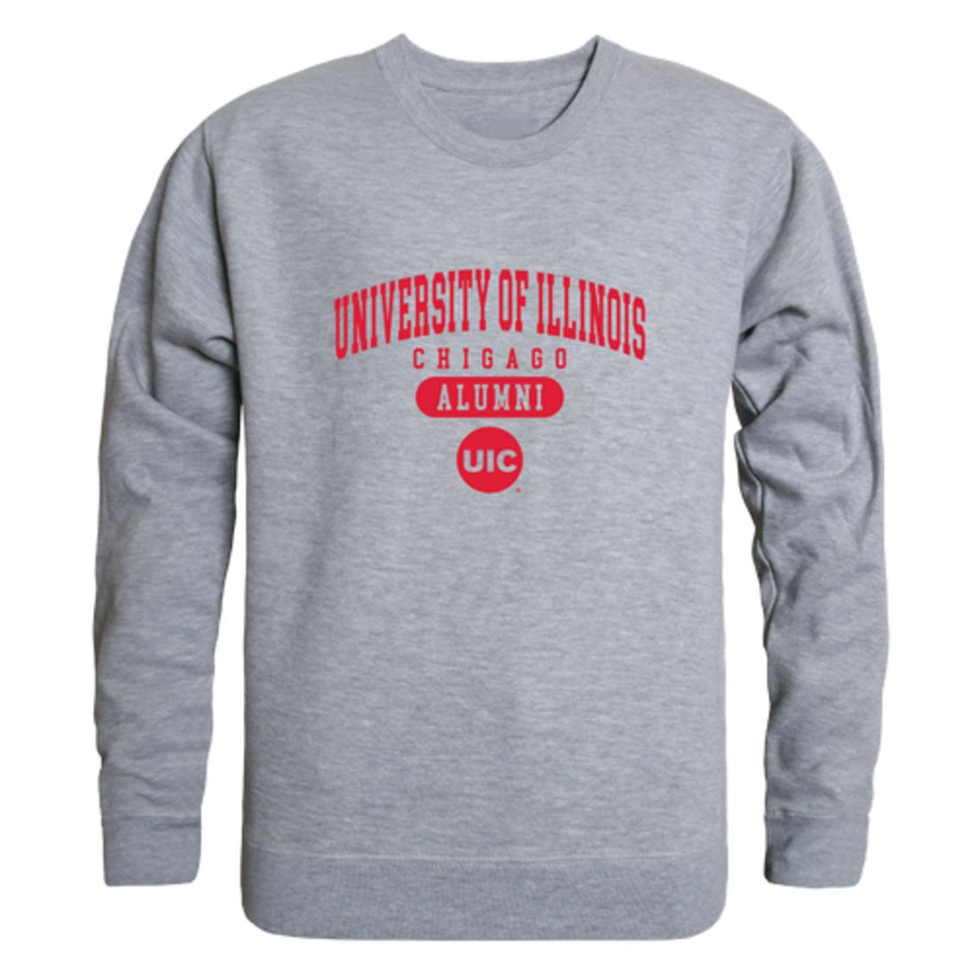 UIC University of Illinois at Chicago Flames Alumni Fleece Crewneck Pullover Sweatshirt Heather Gray-Campus-Wardrobe