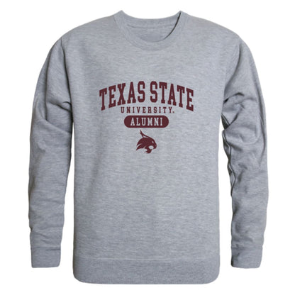 Texas State University Bobcats Alumni Fleece Crewneck Pullover Sweatshirt Heather Gray-Campus-Wardrobe