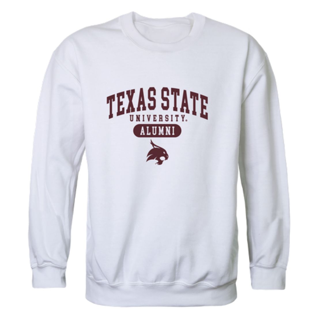 Texas State University Bobcats Alumni Fleece Crewneck Pullover Sweatshirt Heather Gray-Campus-Wardrobe