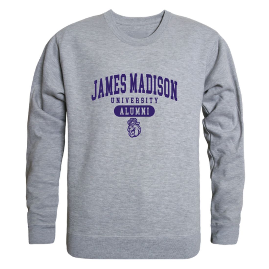 JMU James Madison University Dukes Alumni Fleece Crewneck Pullover Sweatshirt Heather Charcoal-Campus-Wardrobe