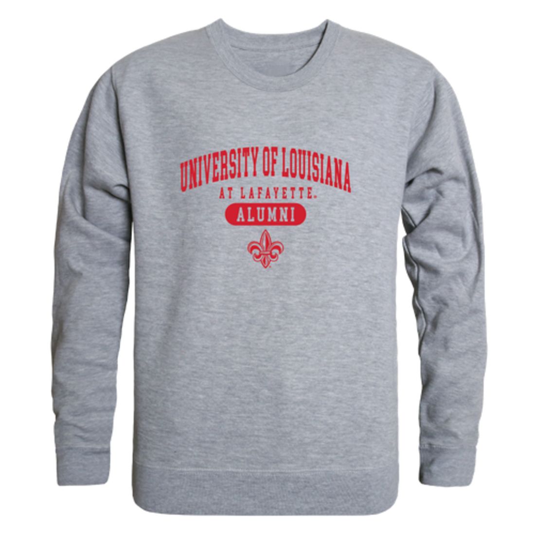 UL University of Louisiana at Lafayette Ragin' Cajuns Alumni Fleece Crewneck Pullover Sweatshirt Heather Gray-Campus-Wardrobe