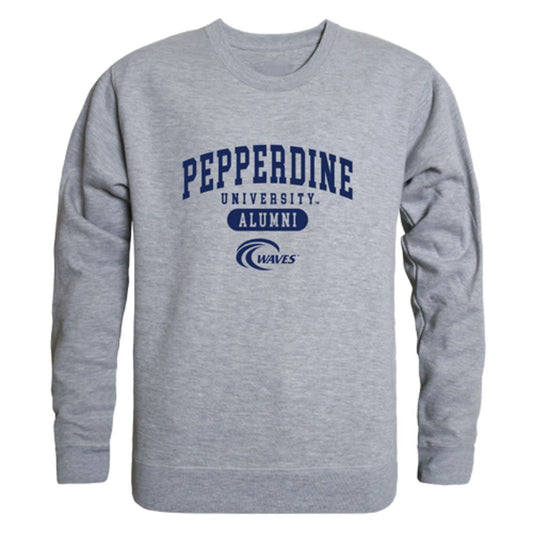 Pepperdine University Waves Alumni Fleece Crewneck Pullover Sweatshirt Heather Gray-Campus-Wardrobe