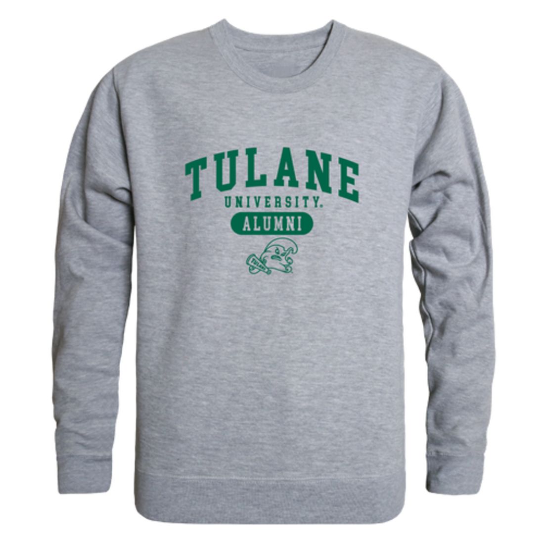 Tulane University Green Waves Alumni Fleece Crewneck Pullover Sweatshirt Forest-Campus-Wardrobe