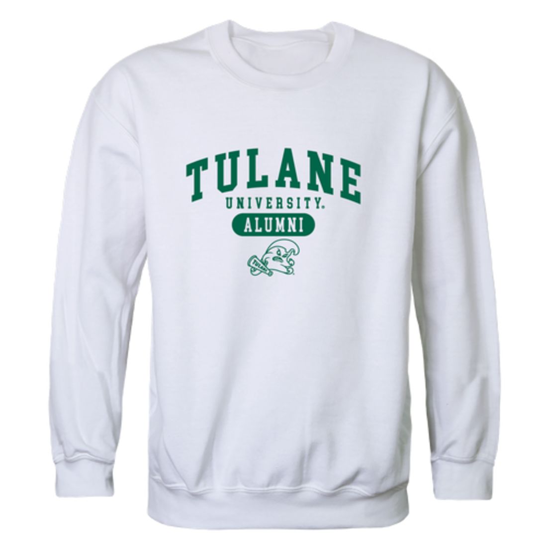 Tulane University Green Waves Alumni Fleece Crewneck Pullover Sweatshirt Forest-Campus-Wardrobe